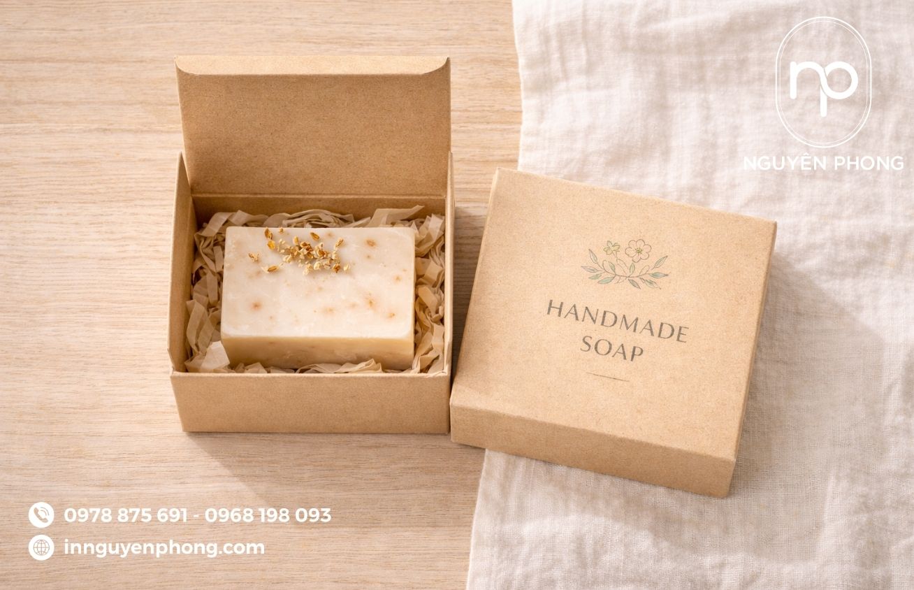 Mẫu hộp kraft đựng xà bông 